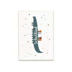 Ava & Yves Glückwunschkarte 'Schulkind' Krokodil