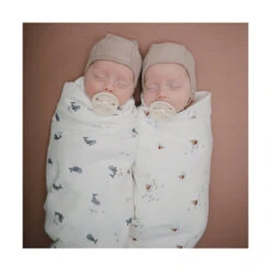 Mushie Organic Swaddle Whales