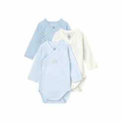 Petit Bateau Wickelbody Langarm Bio 3er Set